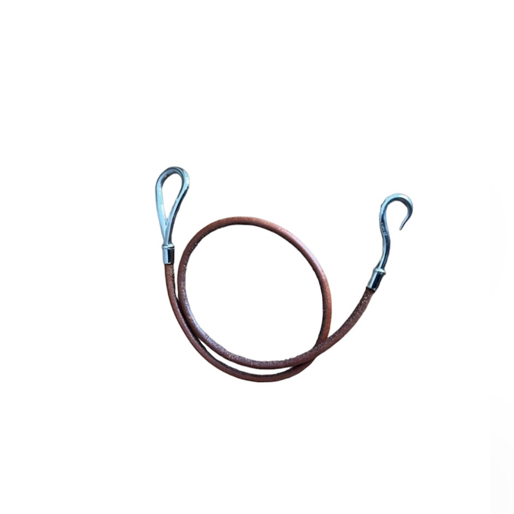 Hermés Double Tour Bracelet Natural Leather and Silver - Picture 6 of 9